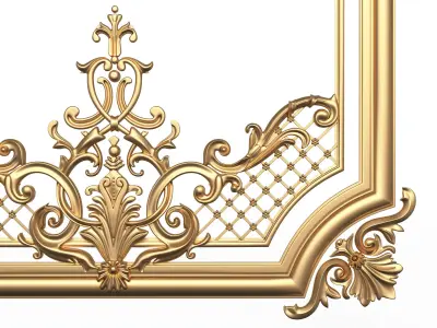 Carved Decoration Panel for CNC Low-poly 3D model