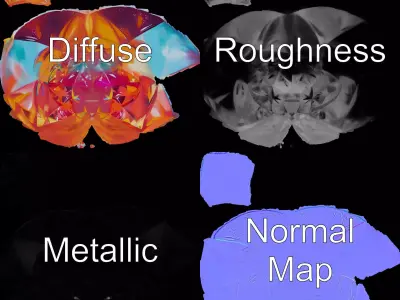 Rainbow Crystal Gem model pack Low-poly 3D model