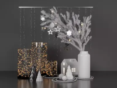 Christmas Decoration Set 3D model shop