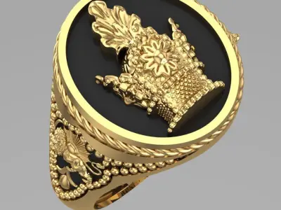 majestic Pahlavi dynasty ring 3D print model