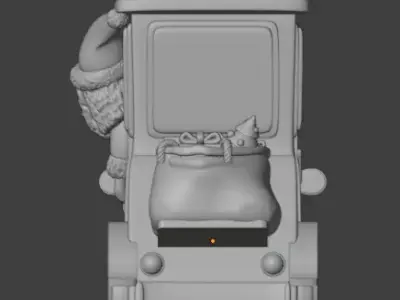 Santa in the car Christmas ornament  3D print model