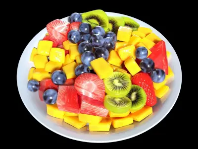 fruits dish 3D model