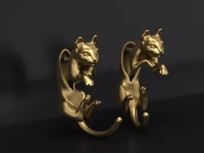 Cat earrings  3D print model