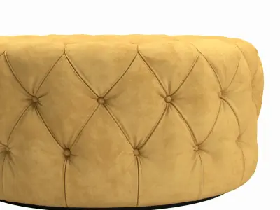 Round Tufted Cocktail Ottoman Low-poly 3D model