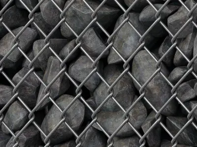 Gabion cage rock stone n1 3D model