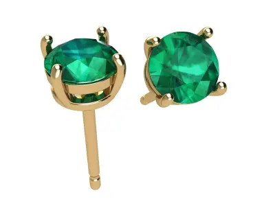 Solitaire Round 5 mm Earring 3D print model