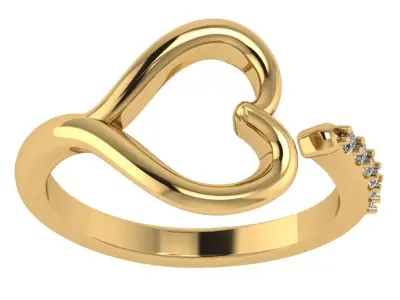 heart ring open concept  3D print model