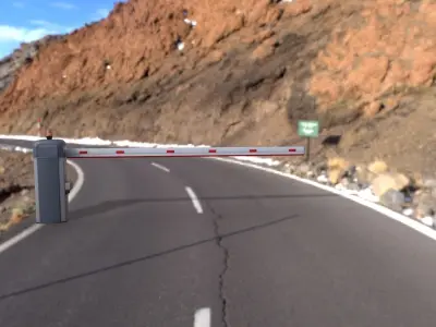 Barrier traffic with light Low-poly 3D model