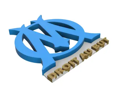 Olympic Marseille Wall Sign 3D print model