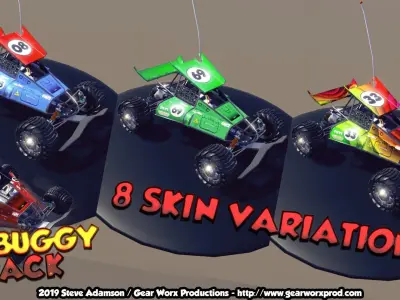 RC Buggy Pack Low-poly 3D model
