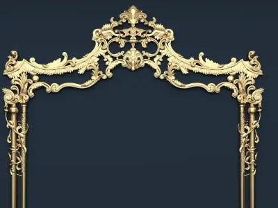 Plaster decorative frame 3D model 05 3D model