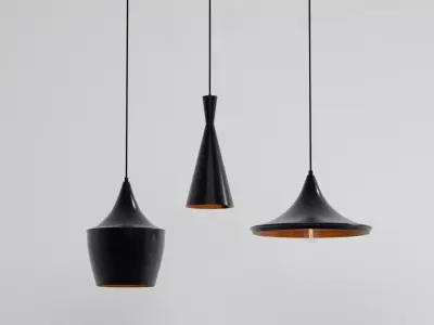 Set of lamps and bulbs 3D model