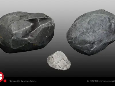 Realistic Rocks  Unreal Engine Asset Rocks  PBR Texture Low-poly 3D model