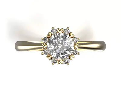 Engagement Solitaire Ring with 6mm stone 3D print model 3D print model