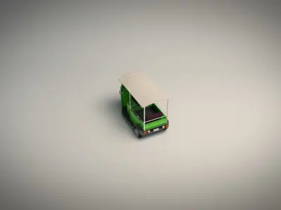 Low Poly Auto Rickshaw Low-poly 3D model