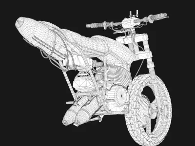 Monoshooter dirt bike Low-poly 3D model
