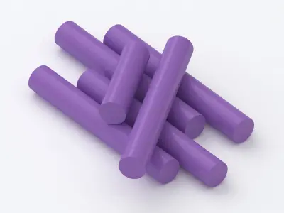 purple Chalk Sticks 3D model
