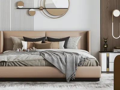 Modern villa decoration bedroom Home 3D model