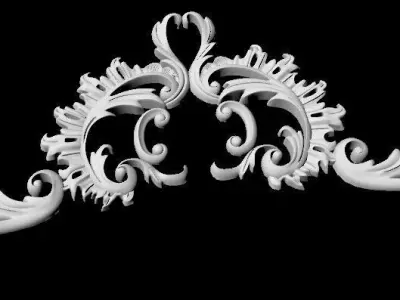 Central decor ornament for furniture 3D model 1007