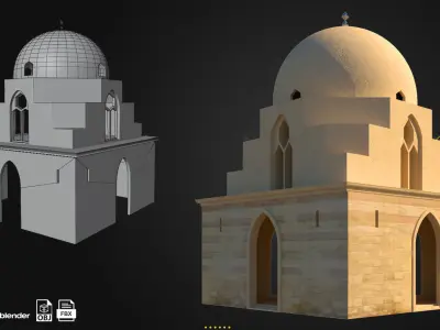 6 Arabic and Islamic Buildings Low-poly 3D model