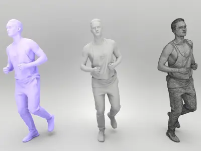Young man running 415 Low-poly 3D model