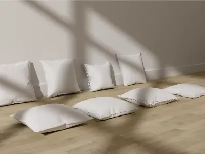 Decorative Pillows - 4 Pillow Pack - 8 Models - 24 Variations 3D model