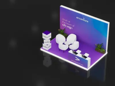 booth 6x3 open 3 side  3D model purchase