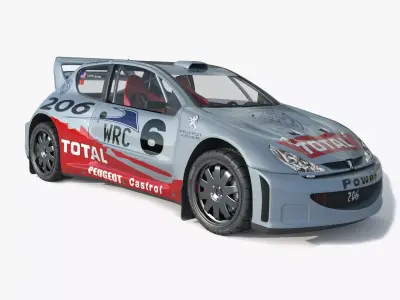Peugeot 206 WRC 3D model