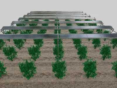 Solar Steel Construction For Farms Type-2 3D model