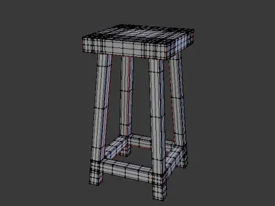 Wooden Stool Free 3D model purchase