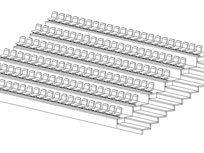 Revit Family Seating Stairs Auditorium Lecture Event 3D model
