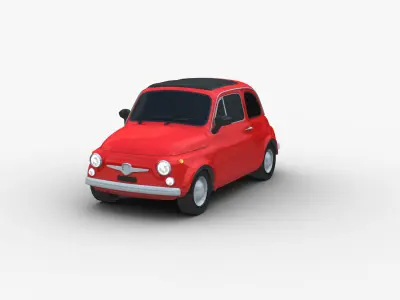 Fiat 500 Classic Low-poly 3D model