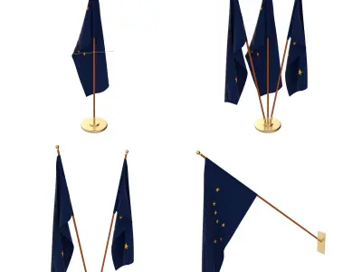 Alaska Flag Pack 3D model