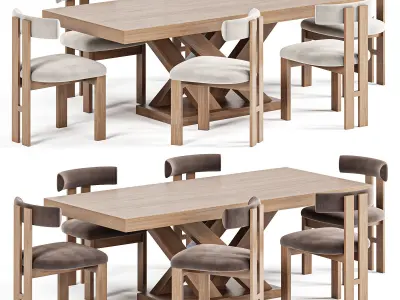 Milanese Luxury Dining Room Table  Hygiea Chair 3D model