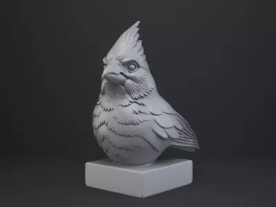 Cardinal Bird Bust - Animal Figurine 3D print model