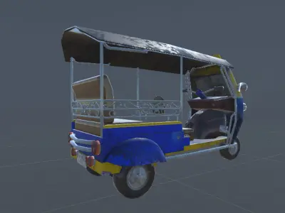 Tuk Tuk three wheelers taxi car Low-poly 3D model
