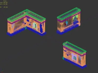 Game The Palace - Stone Wall 01 3D model