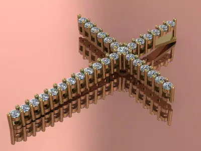Elegant Cross Pendant Jewelry Gold Brand  3D print model