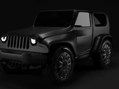 Offroad Jeep Low-poly 3D model