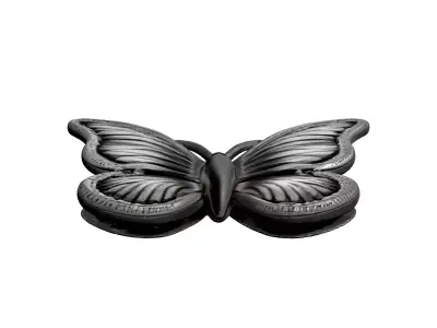 Luxury Diamond Silver Butterfly Brooch Low-poly 3D model