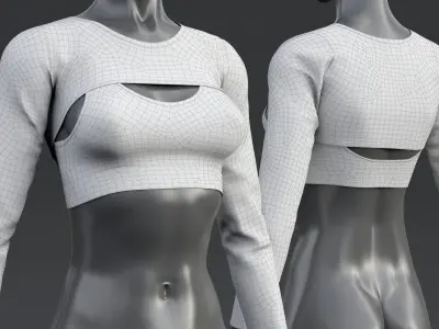 Nike Yoga Luxe Sleeve Top 3D model