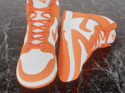 NIKE DUNK HIGH SYRACUSE 3D SHOES Low-poly 3D model