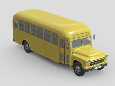 Chevrolet 6700 School Bus 1955 Low-poly 3D model