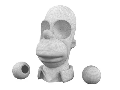 Homer head holder balls 3D print model
