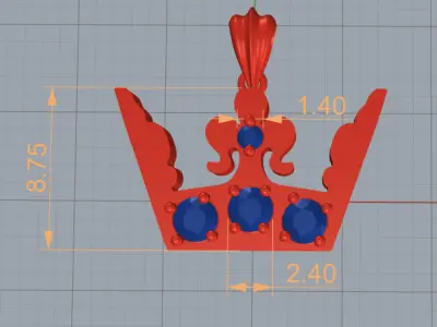 3d printing crown necklace pendant printable 3dmodel 3dm stl  3D print model