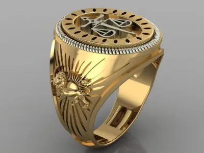 lion signet ring 3D print model