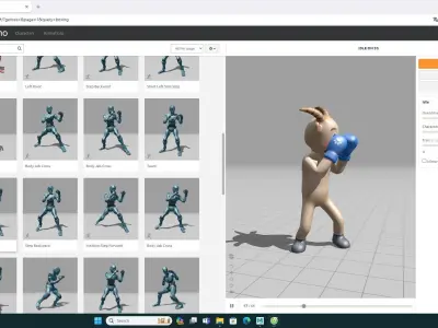 Boxing Goat Animal Animated Low-poly 3D model