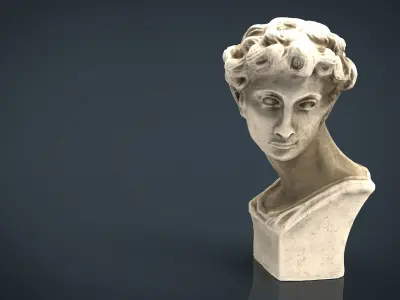 Giuliano de Medici Bust Low-poly 3D model