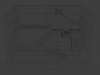 ladder room with stairs in it Low-poly 3D model