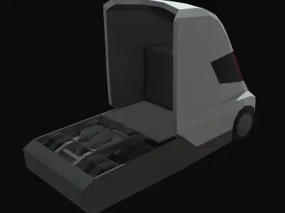 Tesla Semi Low Poly Low-poly 3D model